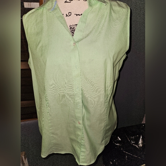 Talbots Womans Light Green Sleeveless Blouse Size 16 - Picture 1 of 12